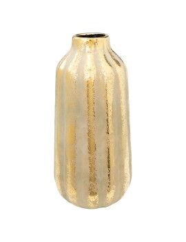 Vaso Romimex Dourado Porcelana Riscas 17 x 35 x 17 cm