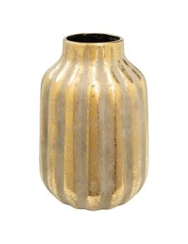 Vaso Romimex Dourado Porcelana Riscas 25 x 35 x 25 cm