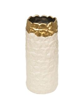 Florero Romimex Blanco Dorado Porcelana 13 x 27 x 13 cm