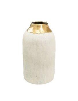 Vaso Romimex Branco Dourado Porcelana 18 x 36 x 18 cm