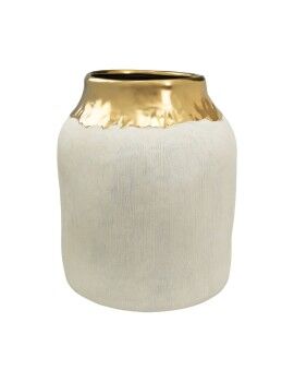 Vaso Romimex Branco Dourado Porcelana 30 x 35 x 30 cm