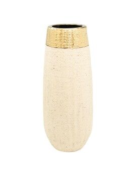 Florero Romimex Beige Dorado Porcelana 17 x 40 x 17 cm