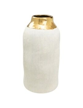 Vaso Romimex Branco Dourado Porcelana 17 x 31 x 17 cm