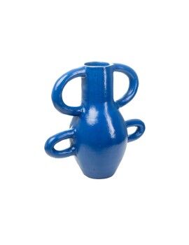 Vaso Romimex Azul Cobalto Cerâmica 40 x 40 x 20 cm Com pegas