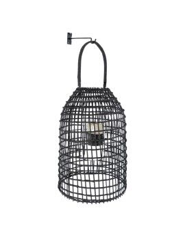 Lanterna Romimex Preto Metal vime Vidro 29 x 63 x 29 cm