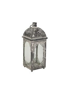 Farol Romimex Gris Metal Vidrio 13 x 33 x 13 cm