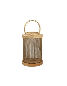 Lanterna Romimex Castanho Dourado Madeira Metal 20 x 32 x 20 cm