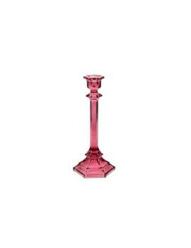 Portavelas Romimex Fucsia Vidrio 10 x 24 x 10 cm