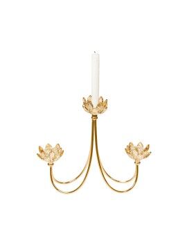 Candelabro Romimex Dorado Metal Vidrio 31 x 26 x 6 cm