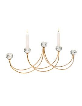 Candelabro Romimex Dorado Metal Vidrio 52 x 8 x 22 cm