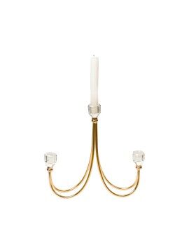 Candelabro Romimex Dourado Metal Vidro 26 x 28 x 8 cm