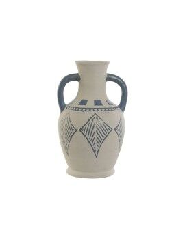 Vaso Home ESPRIT Azul Bege Cerâmica Mediterrâneo 15 x 15 x 25 cm