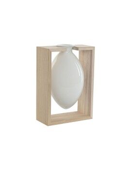 Jarrón Home ESPRIT Blanco Natural Madera Cristal 17 x 12 x 25 cm