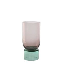 Vaso Home ESPRIT Duas cores Cristal 15 x 15 x 32 cm