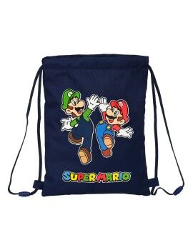 Saco Mochila com Cordas Super Mario Azul Marinho 26 x 34 x 1 cm