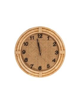 Reloj de Pared Romimex Marrón Mimbre Madera de abeto Madera MDF 46 x 46 x 6 cm