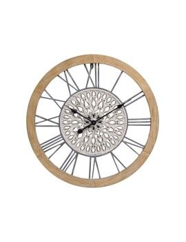 Reloj de Pared Romimex Negro Beige Madera Metal 50 x 50 x 5 cm