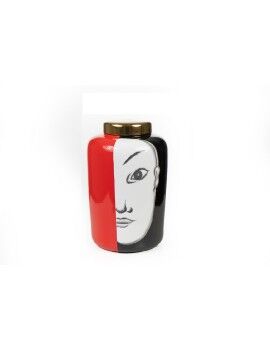 Tibor Romimex Branco Preto Vermelho Porcelana Face Japonesa 18 x 31 x 18 cm