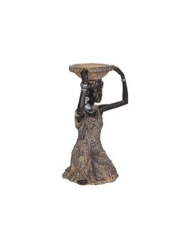 Figura Decorativa Romimex Castanho Natural Africana 15 x 28 x 15 cm