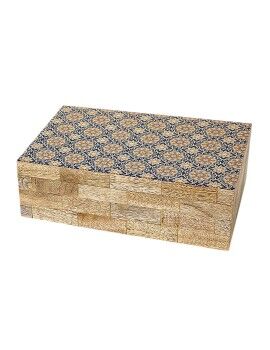 Caja Decorativa Romimex Marrón Beige Resina Madera MDF 23 x 8 x 15 cm