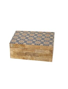 Caixa Decorativa Romimex Castanho Bege Resina Madeira MDF 18 x 8 x 13 cm