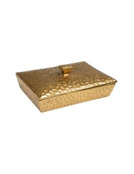 Caixa Decorativa Romimex Dourado Alumínio Martelado 23 x 9 x 16 cm