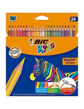 Lápis de cores Bic Kids Evolution Stripes Multicolor 24 Peças