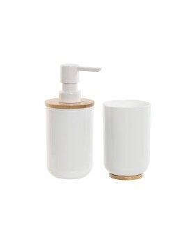 Conjunto de Banho Home ESPRIT Branco Natural Bambu poliestireno 7 x 7 x 16 cm