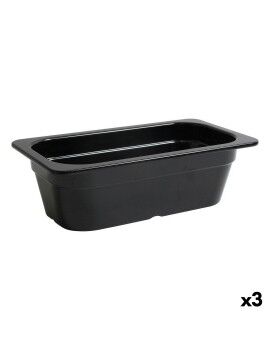 Fuente de Cocina Inde Negro 32,5 x 17,6 x 10 cm (3 Unidades)