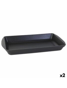 Fuente de Cocina Inde Hierro Fundido Negro 50 x 30 x 6,5 cm (2 Unidades)