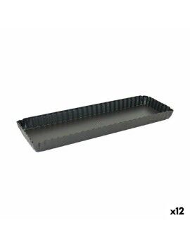 Molde Desmontable Quttin Negro Acero al carbono 35 x 11 x 2,6 cm (12 Unidades)