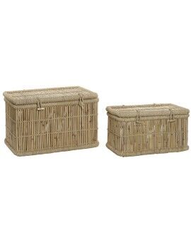 Conjunto de Baús DKD Home Decor 74 x 46 x 46 cm Corda Bambu