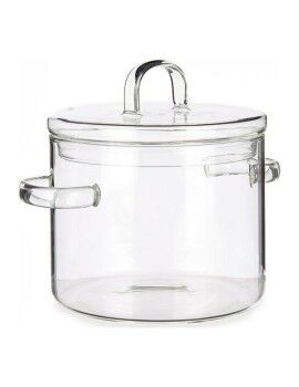 Caçarola com Tampa Vidro de Borosilicato Transparente (14,5 x 15,8 x 20 cm)