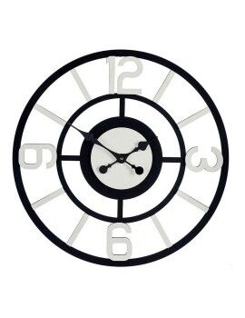 Reloj de Pared Blanco Negro Metal MDF (60 x 3,5 x 60 cm)