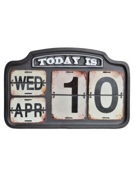 Calendario DKD Home Decor Metal 42 x 3,5 x 27 cm Negro Blanco