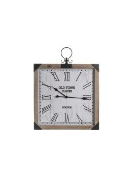 Reloj de Pared DKD Home Decor Blanco Natural Hierro Madera MDF 60 x 4,5 x 75 cm (2 Unidades)