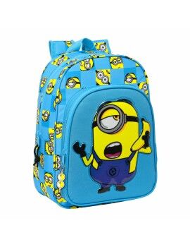 Mochila Escolar Minions Minionstatic Azul 26 x 34 x 11 cm