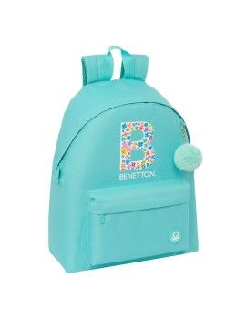 Mochila Escolar Benetton Letter Verde 33 x 42 x 15 cm