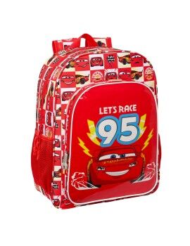 Mochila Escolar Cars Let's race Vermelho Branco (33 x 42 x 14 cm)