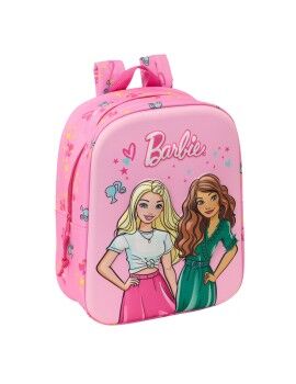 Mochila Escolar Barbie Cor de Rosa Fúcsia 22 x 27 x 10 cm 3D