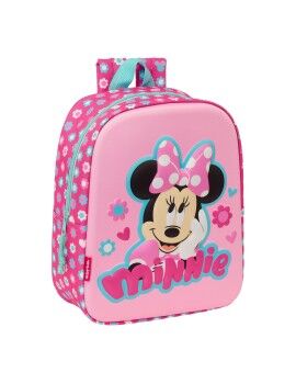 Mochila Infantil 3D Minnie Mouse Cor de Rosa 22 x 27 x 10 cm