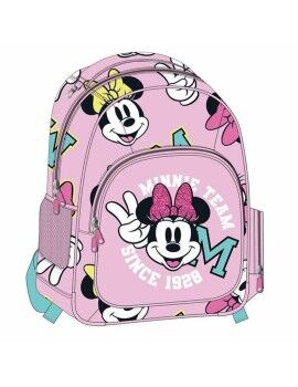 Mochila Escolar Minnie Mouse Fúcsia 32 x 15 x 42 cm