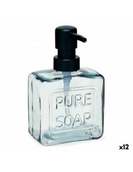 Dispensador de Sabão Pure Soap 250 ml Cristal Preto Plástico (12 Unidades)