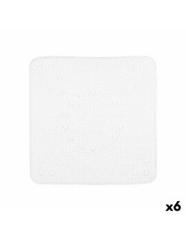 Alfombrilla Antideslizante para Ducha Blanco PVC 53 x 52,5 x 1 cm (6 Unidades)