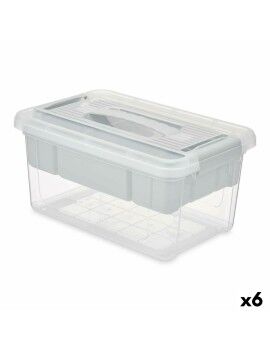 Caixa Multiusos Cinzento Transparente Plástico 5 L 29,5 x 14,5 x 19,2 cm (6 Unidades)