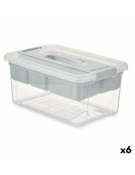 Caixa Multiusos Cinzento Transparente Plástico 9 L 35,5 x 17 x 23,5 cm (6 Unidades)