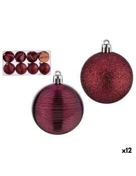 Conjunto de bolas de Natal Ø 6 cm Vermelho PVC (12 Unidades)