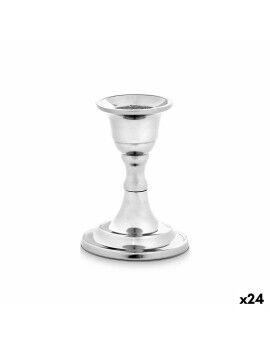 Candelabro Plateado Aluminio 4,5 x 9 x 6 cm (24 Unidades)