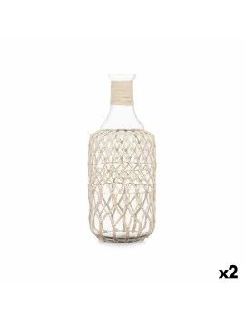 Botella Blanco Transparente 19 x 48 cm Decorativa (2 Unidades)