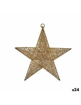 Adorno Navideño Estrella Dorado Metal 30 x 32 x 0,5 cm (24 Unidades)